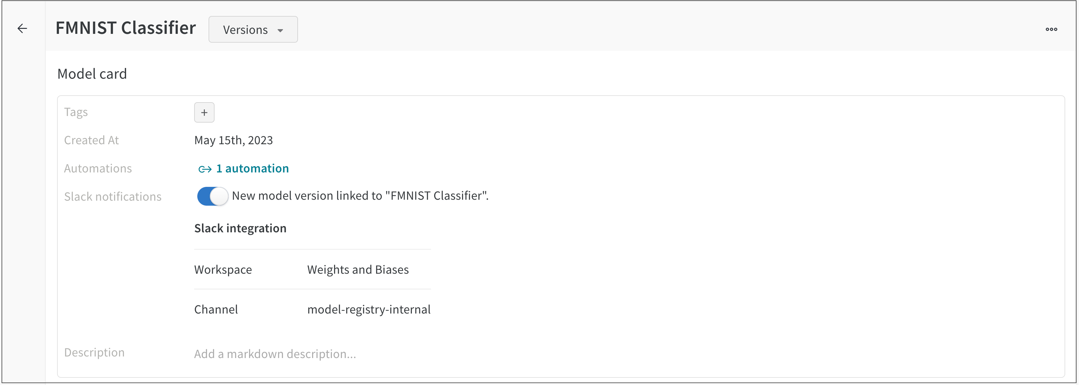 Slack notification example