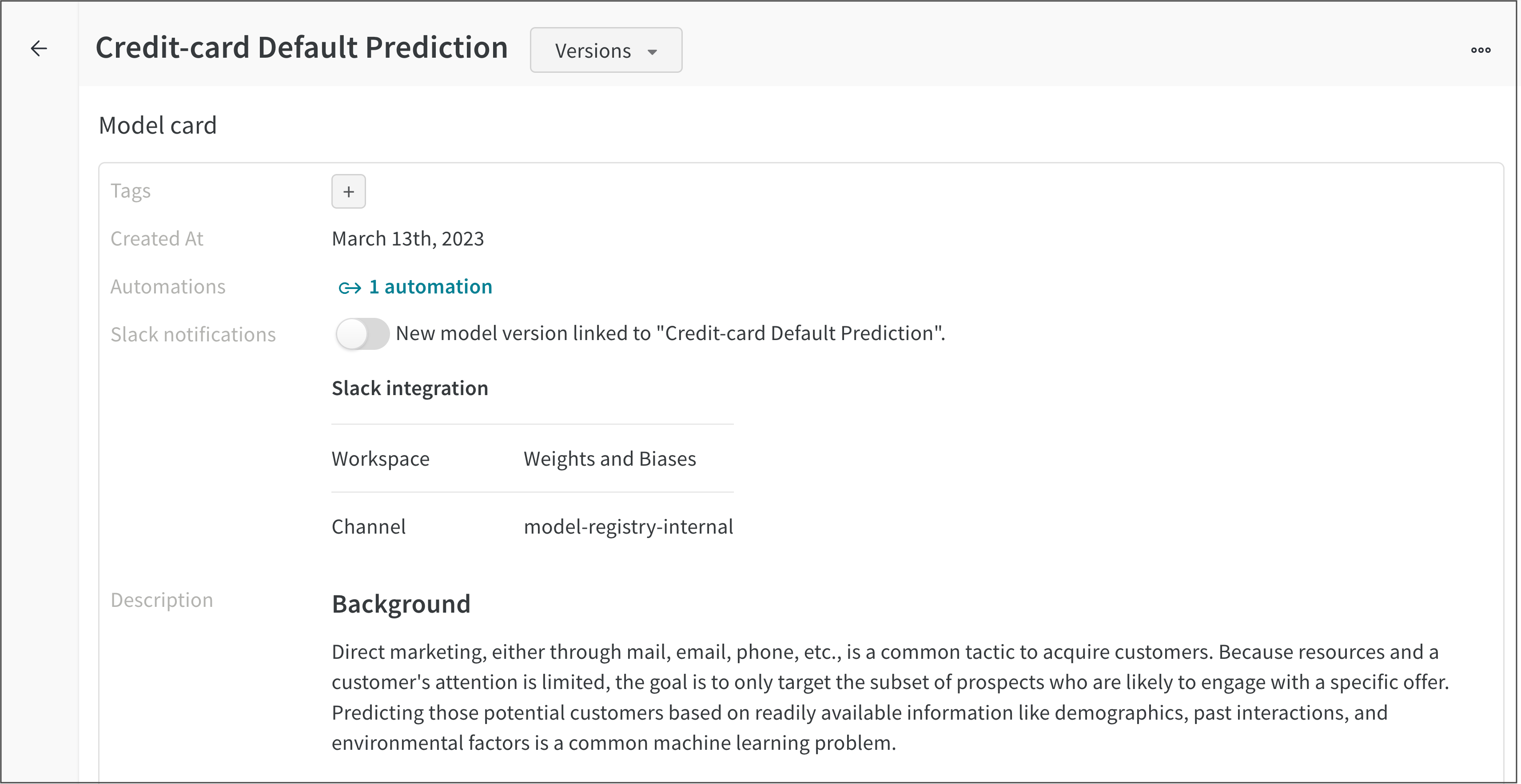 Model card credit scoring